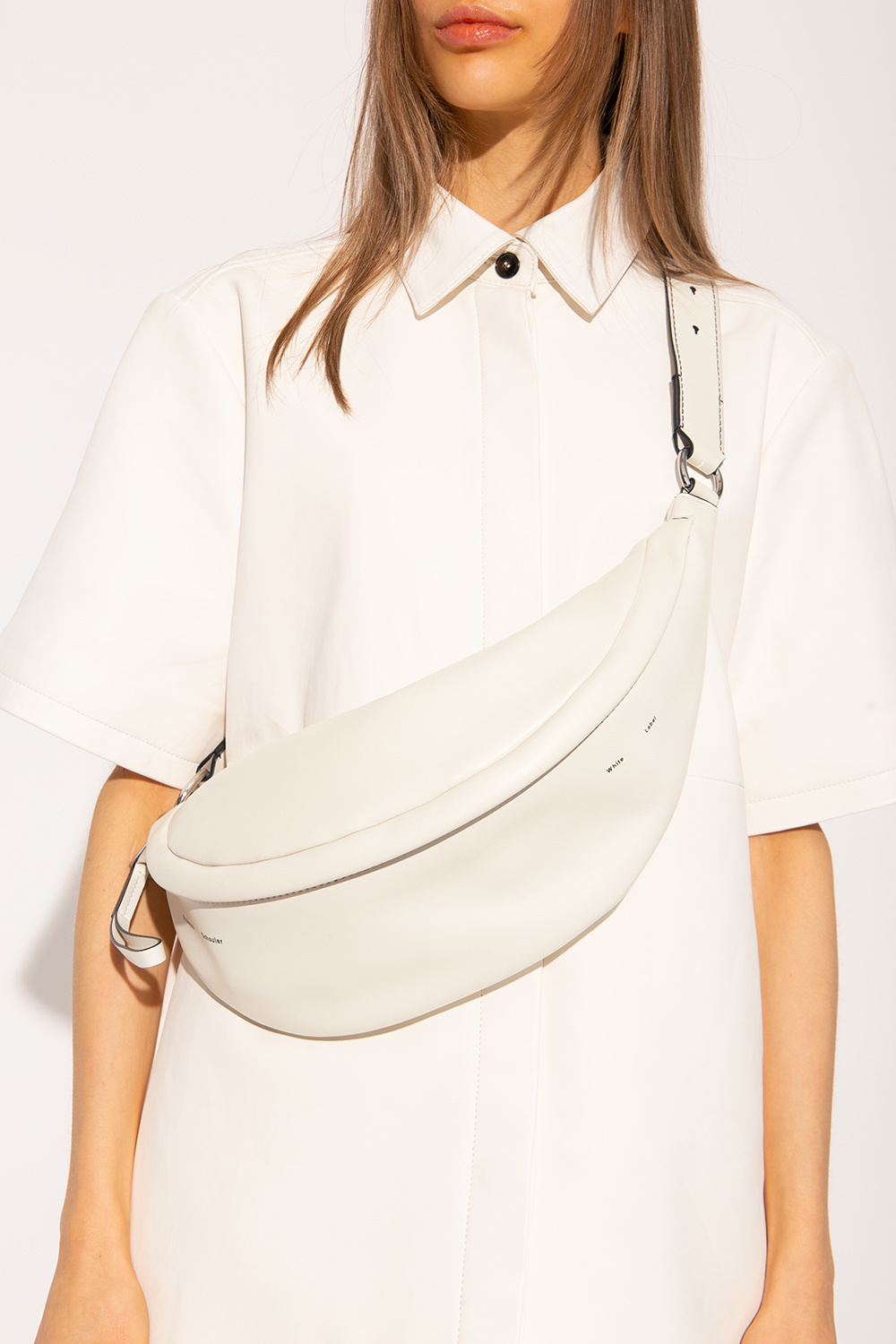 Proenza Schouler mock neck belted blouse Cream Stanton